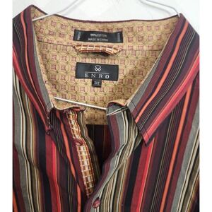 Enro Men Size 3XLT Mens Shirt Striped Long Sleeve Button Down‎ 100% Cotton